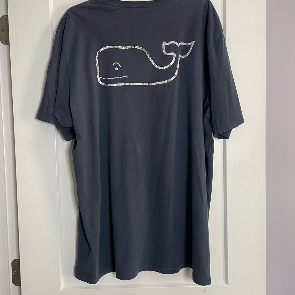 Vineyard Vines Dark Blue Tee with Whale Emblem